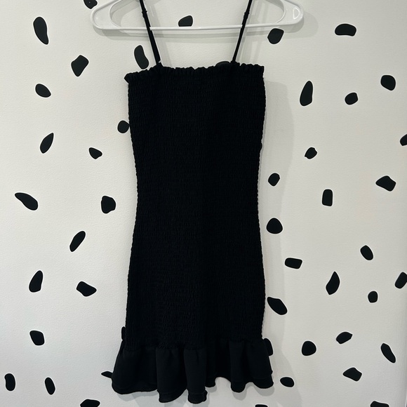 SMALL GRAFFITI BLACK RUFFLE BOTTOM DRESS - Picture 2 of 4